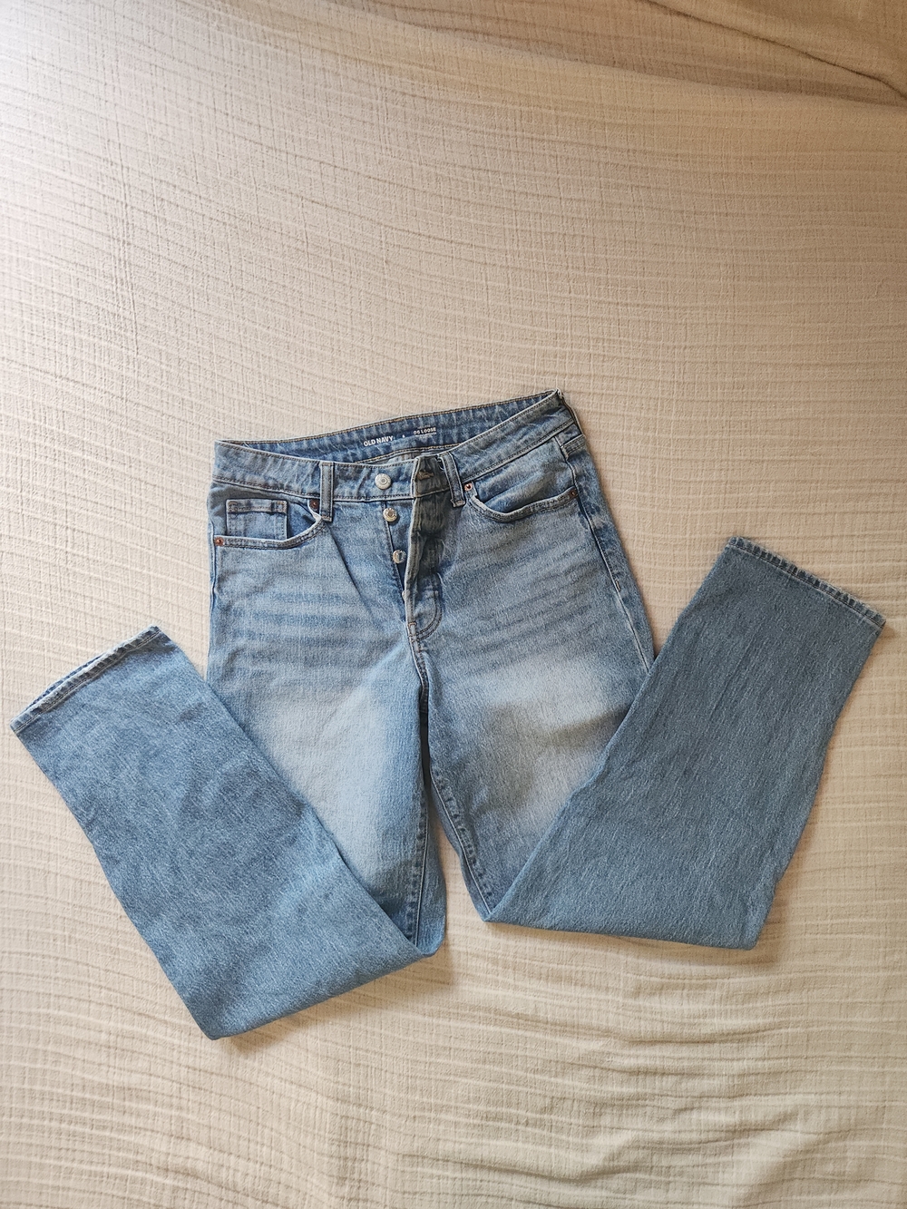 Light Wash Button-Fly Jeans